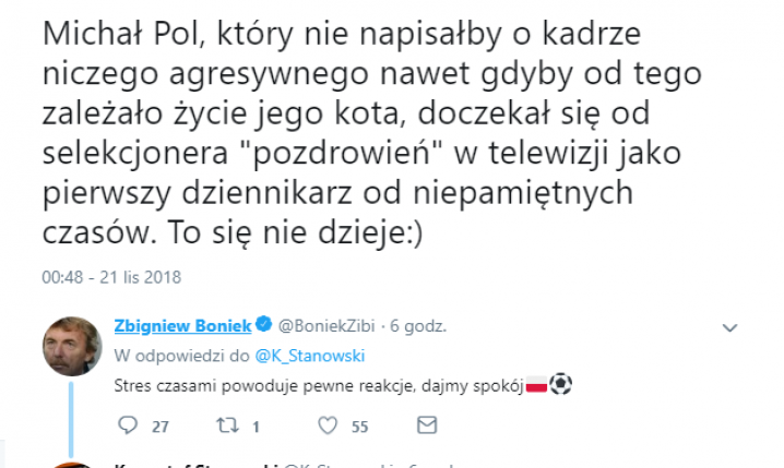 KOMENTARZ Bońka dot. ''pozdrowień'' Brzęczka